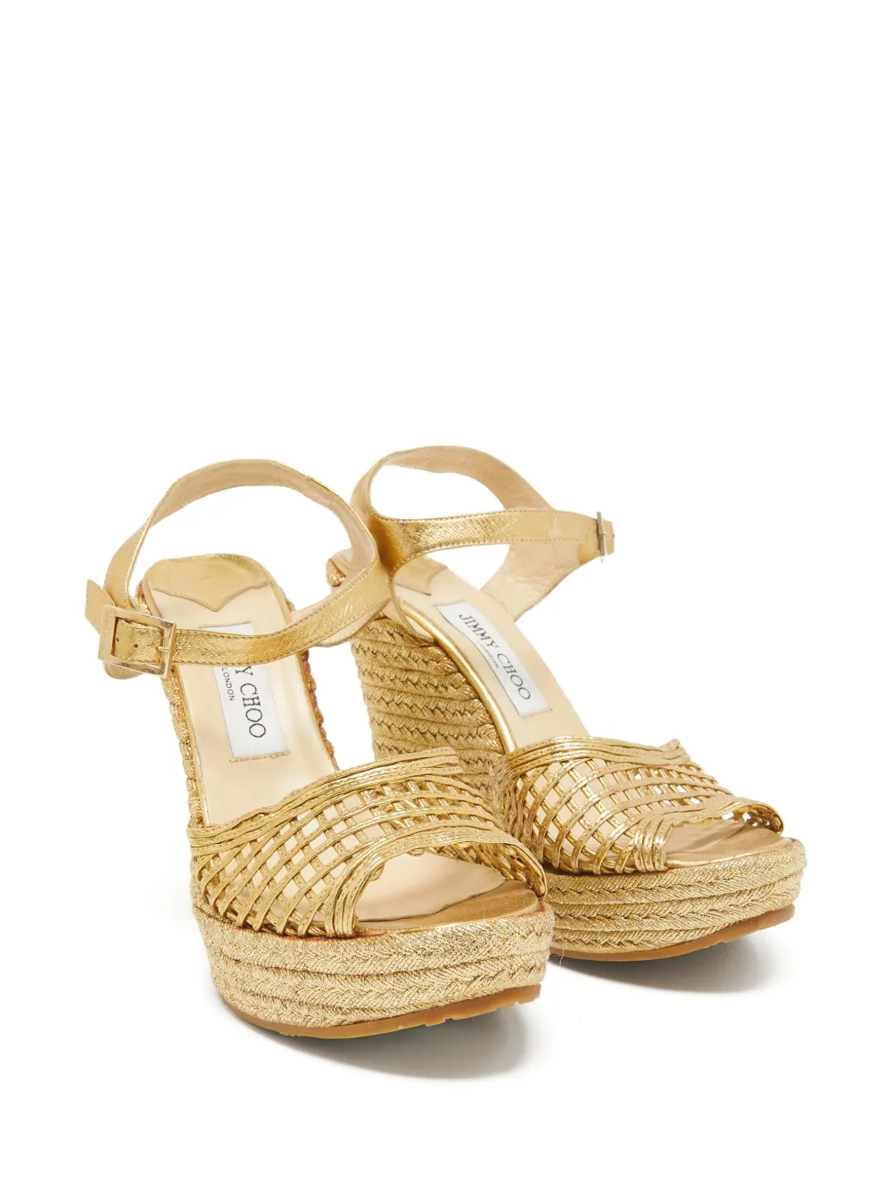 Jimmy Choo Pre-Owned 2024 125mm lattice wedges sandals | Image 2