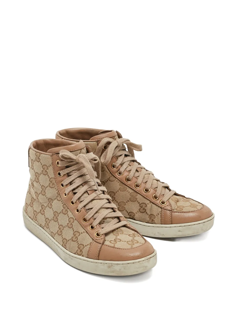 Gucci Pre-Owned Brooklyn high-top sneakers - Beige