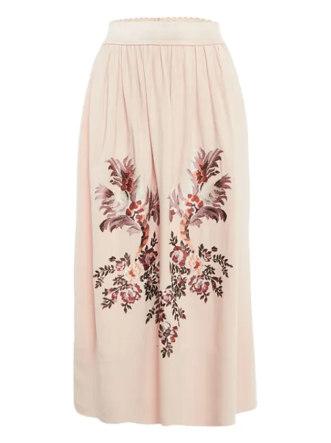 Stella McCartney Pre-Owned floral-embroidered midi skirt