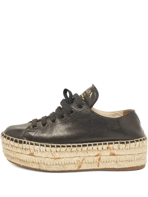Prada Pre-Owned leather espadrille sneakers