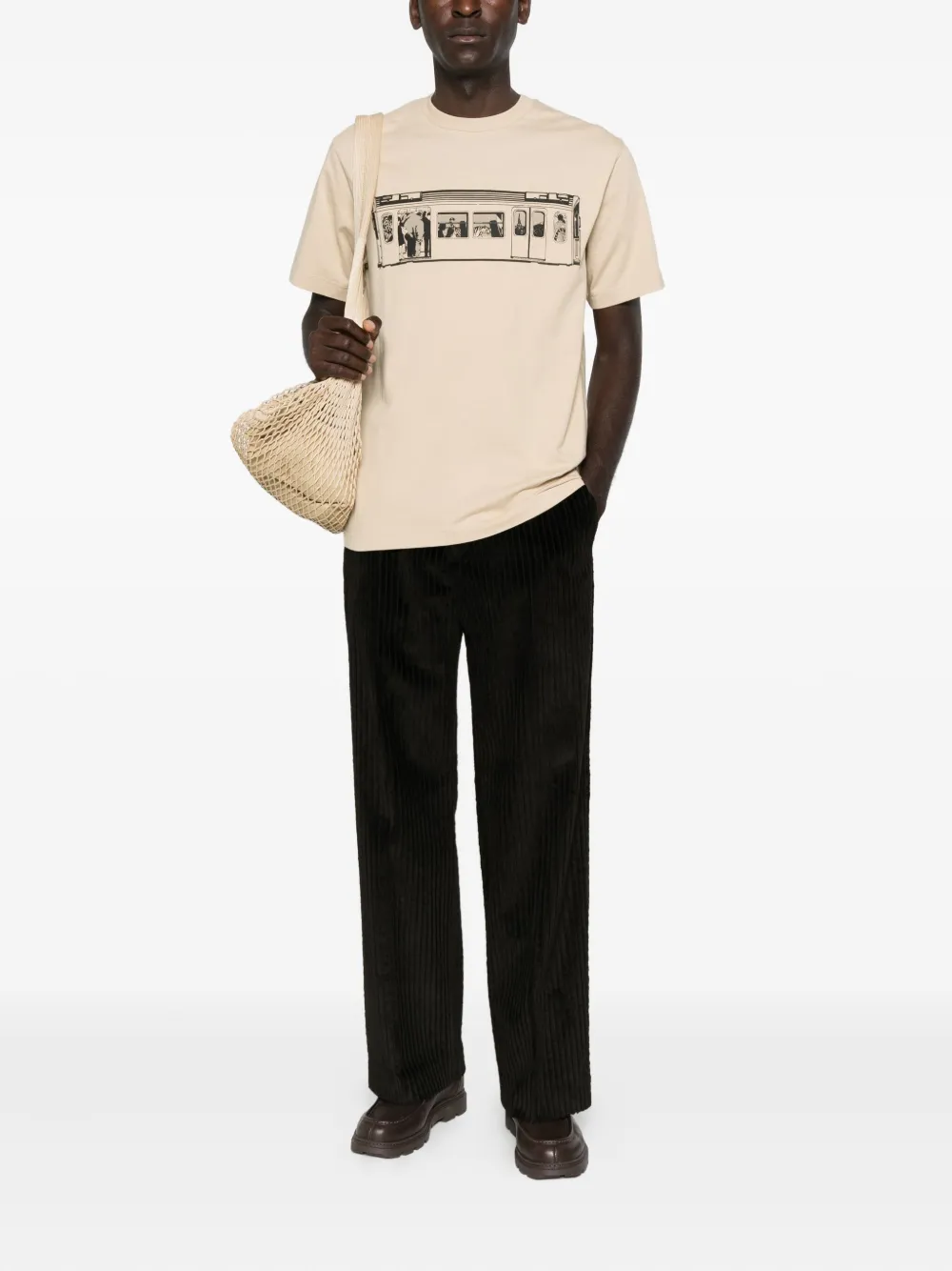 Kenzo train-print T-shirt - Beige