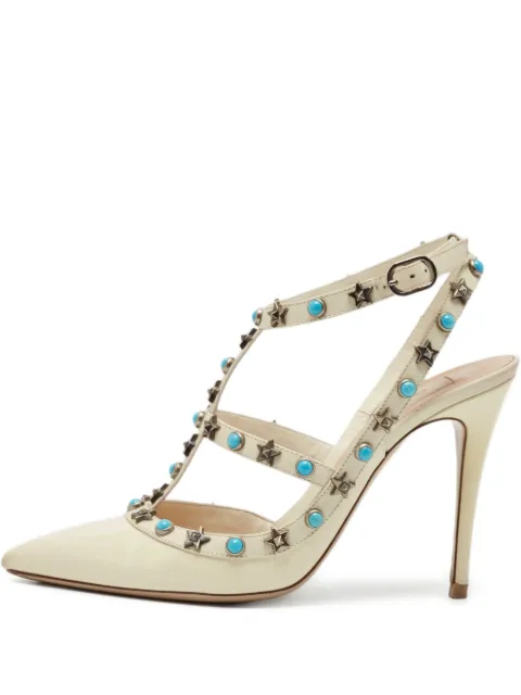 Valentino Garavani Pre-Owned 110mm studded leather slingback pumps
