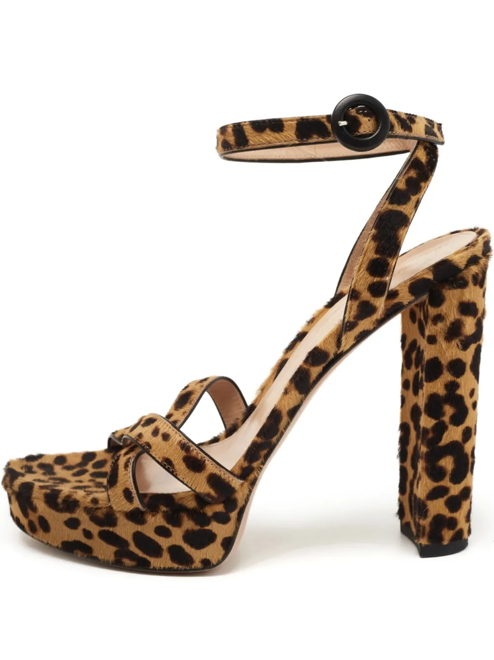 Pre-owned Gianvito Rossi  125mm Leopard-print Sandals