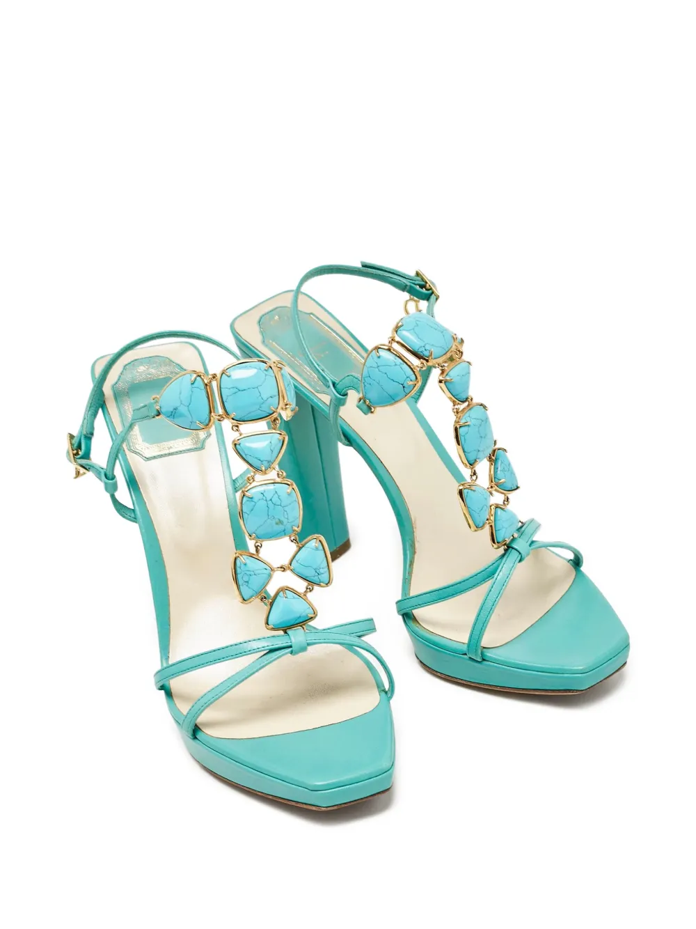 Christian Dior Pre-Owned 120 mm sandalen met verfraaid bandje - Blauw