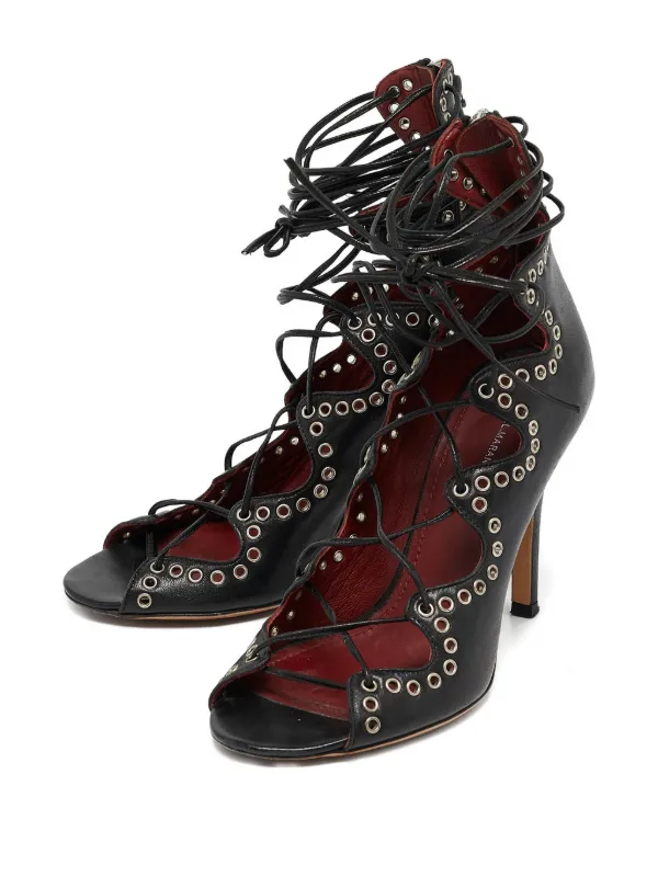 Isabel Marant Vintage 95mm Eyelet lace-up Sandals | Black