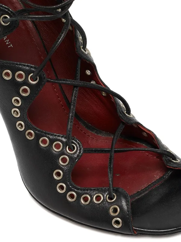 靴 Isabel Marant 00s Vintage Leather Sandal Isabel Marant Vintage 95mm Eyelet lace-up Sandals | Black