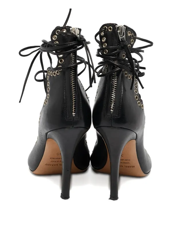 Isabel Marant Vintage 95mm Eyelet lace-up Sandals | Black