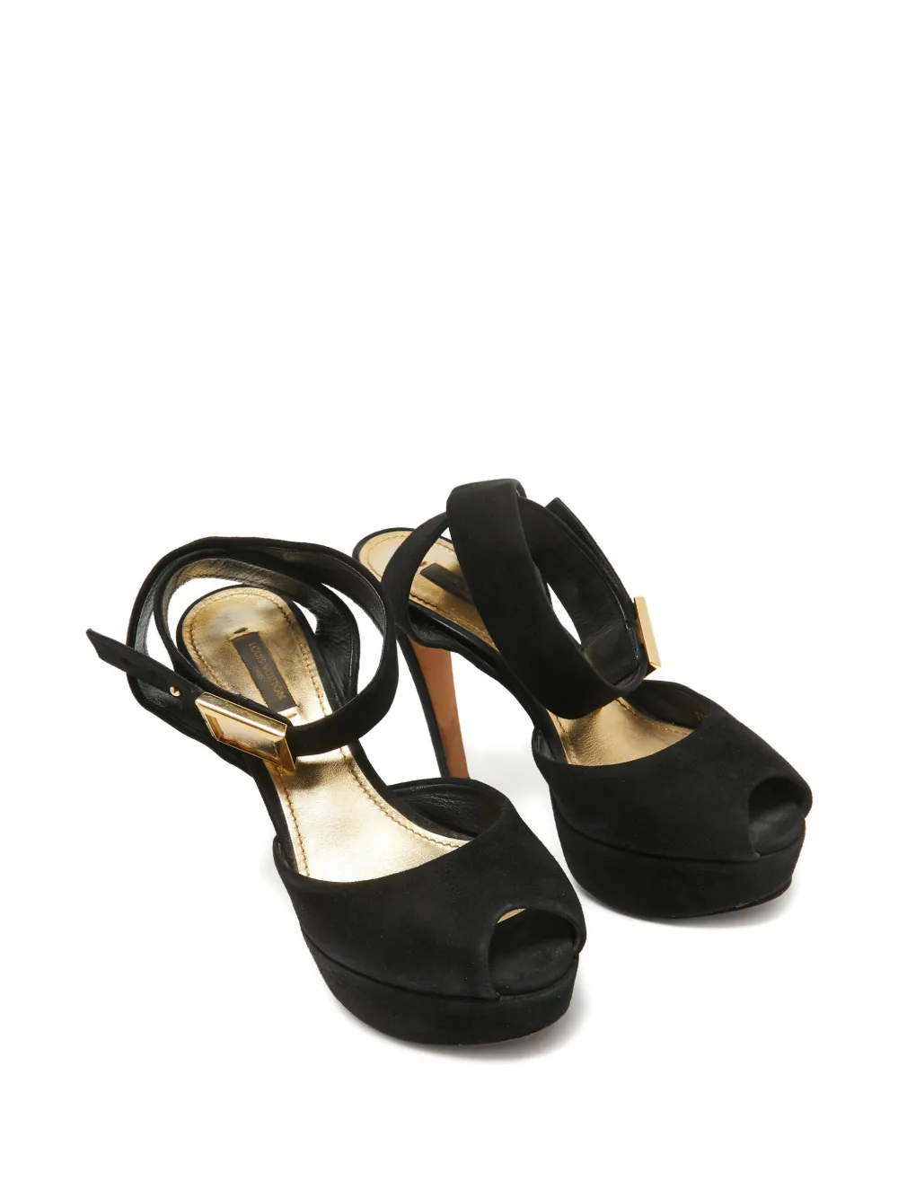 Pre-owned Louis Vuitton 120mm Suede Platform Pumps