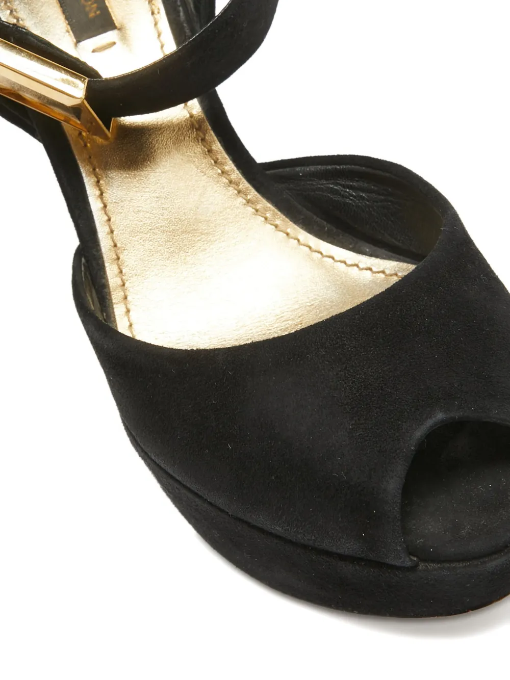 Pre-owned Louis Vuitton 120mm Suede Platform Pumps