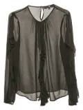 Elisabetta Franchi sheer ruffled blouse - Black