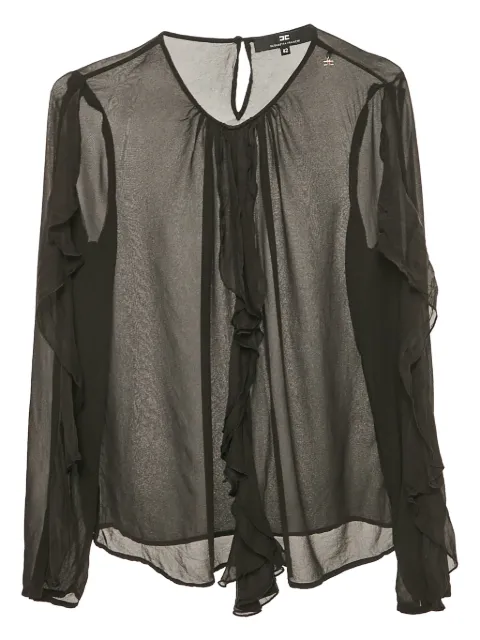 Elisabetta Franchi blusa traslúcida con volantes