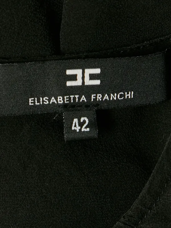 Elisabetta Franchi シアー ラッフルブラウス | ブラック | FARFETCH JP