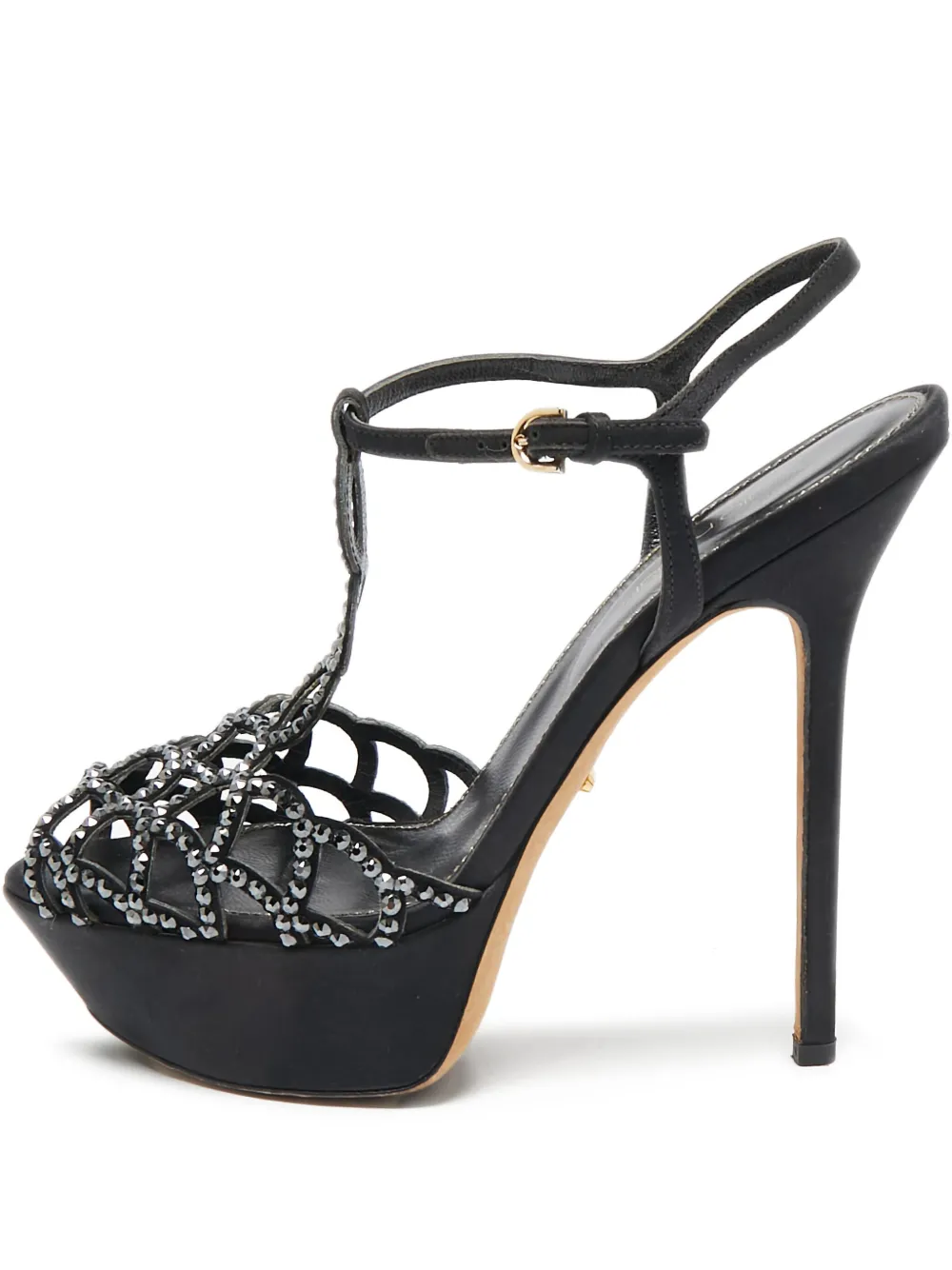 Sergio Rossi Vintage pre-owned 150mm crystal-embellished platform sandals | Black | Image 1