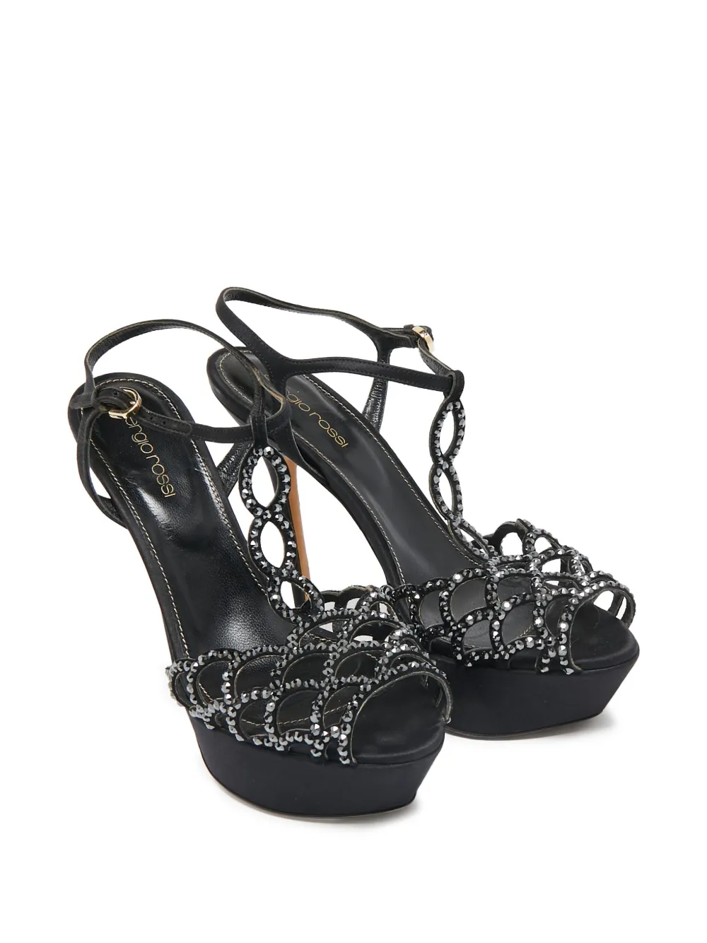 Sergio Rossi Vintage pre-owned 150mm crystal-embellished platform sandals | Image 2