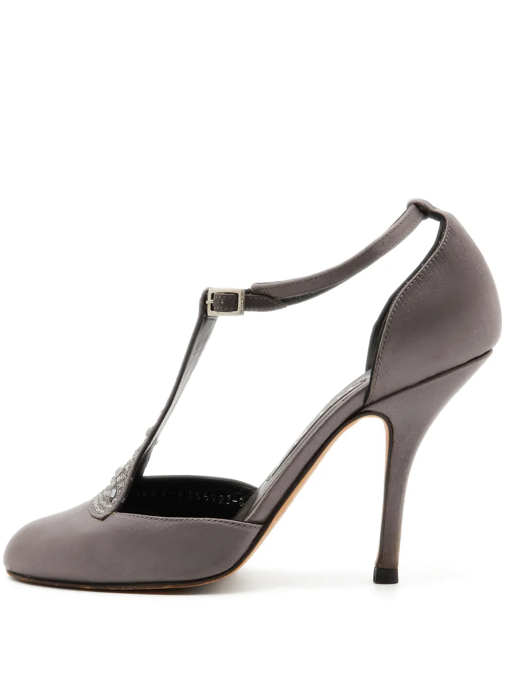 Gina pre-owned T-strap embellished pumps | Grey | Image 1