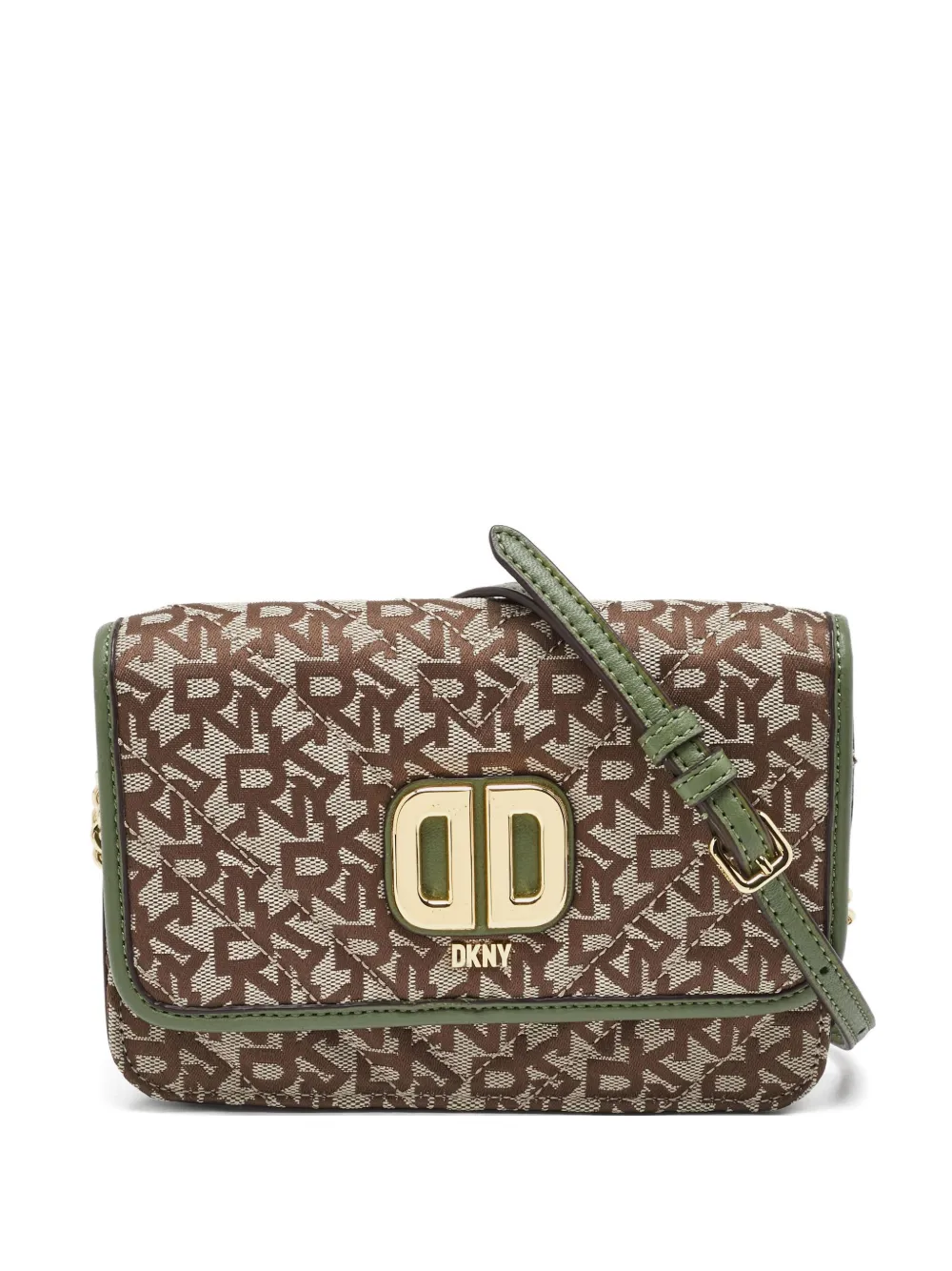 DKNY Vintage pre-owned monogram leather cross body bag - ブラウン DKNY Vintage pre-owned monogram leather cross body bag - ブラウン