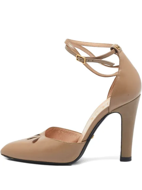 Gucci Pre-Owned 100mm leather ankle-strap pumps
