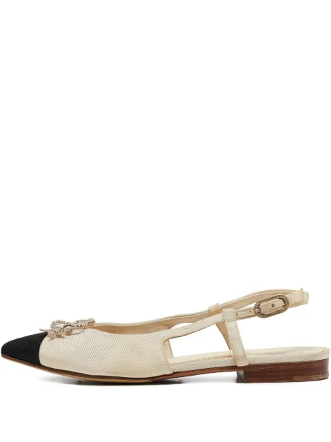 CHANEL Pre-Owned bow-detail slingback flats
