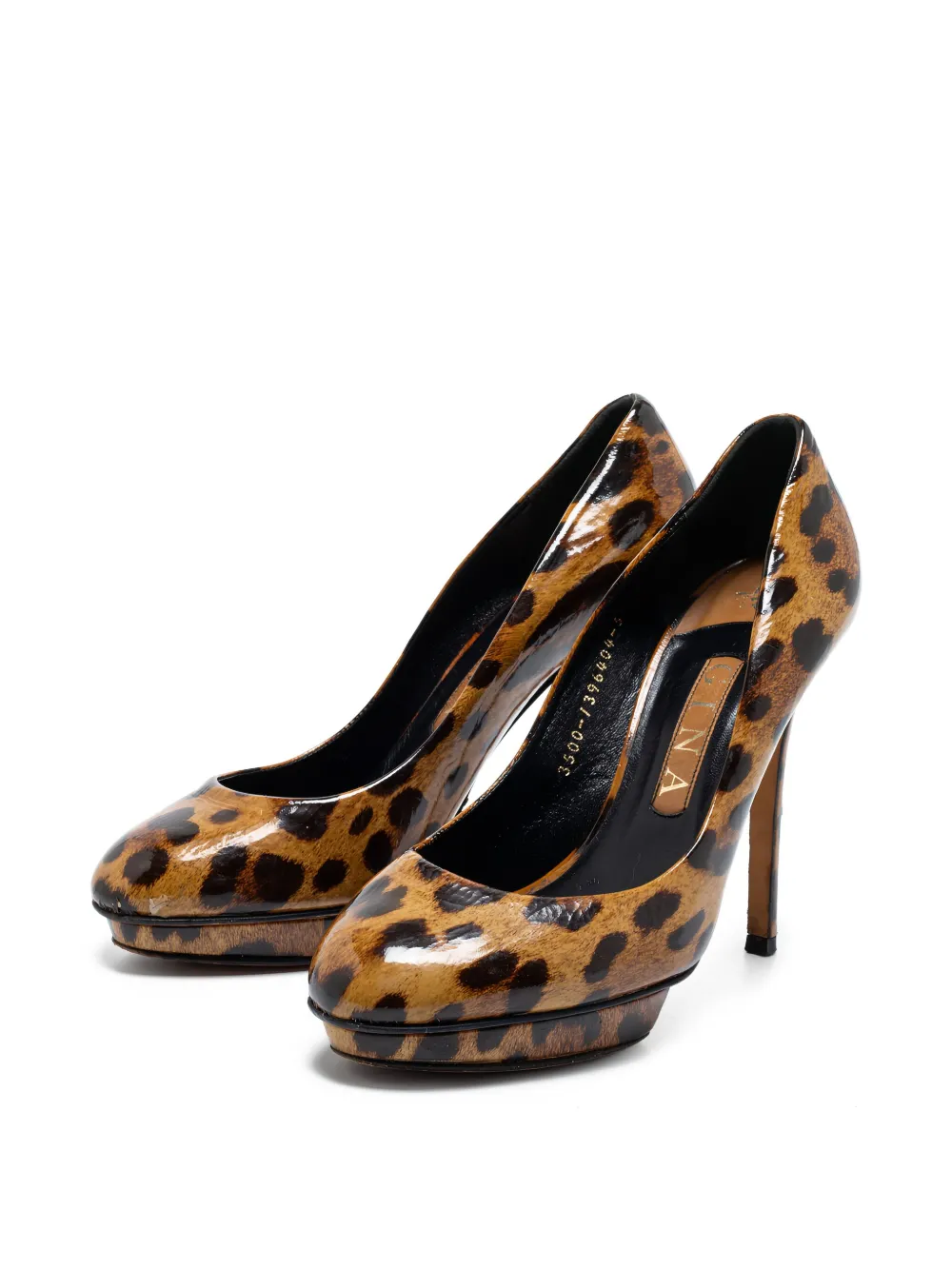 Gina pre-owned 115mm leopard-print pumps | Image 2