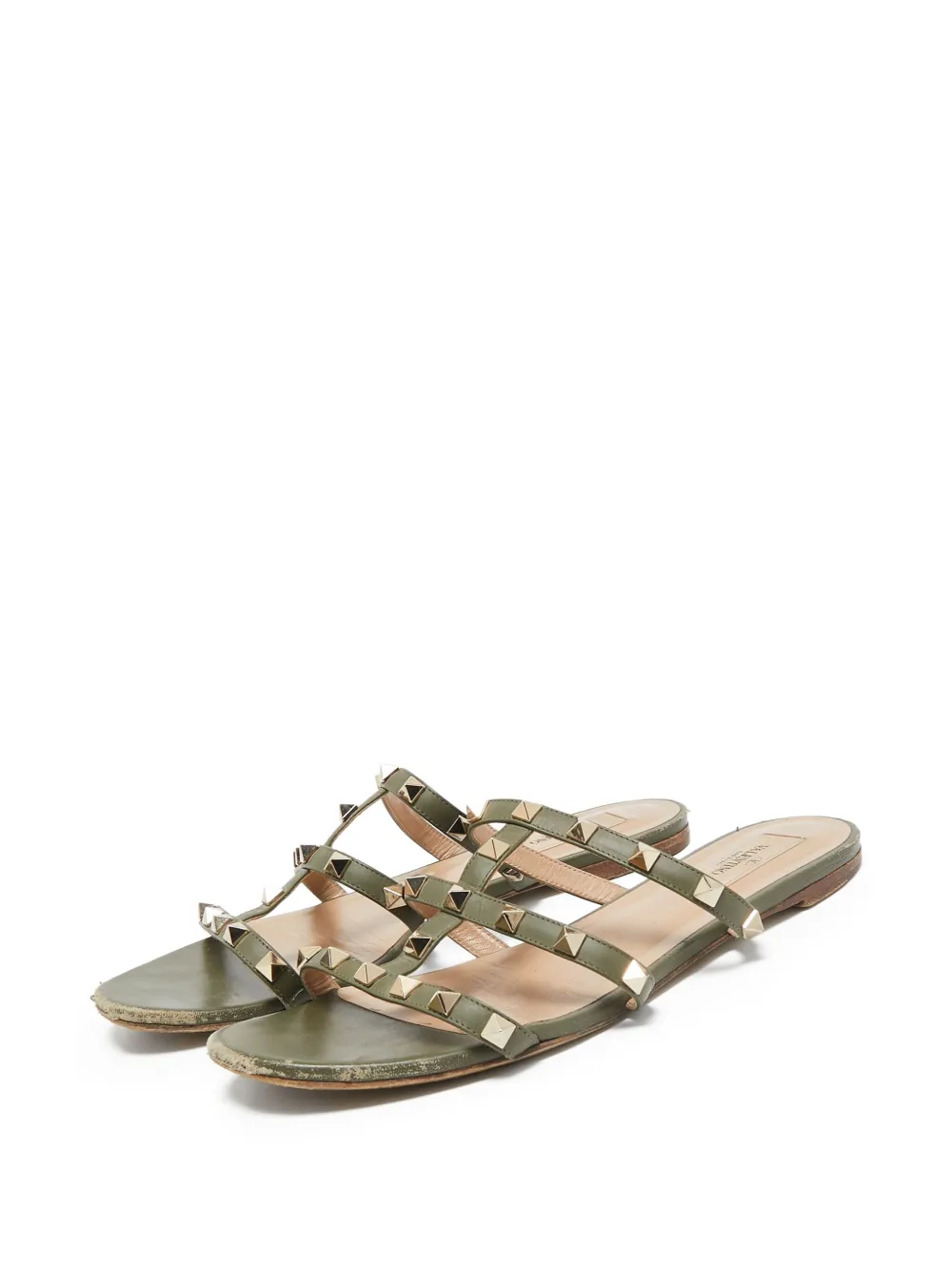 Valentino Garavani Pre-Owned Rockstud sandalen - Groen