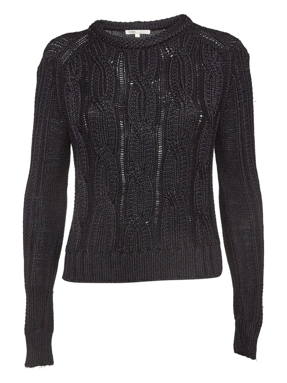 Pre-owned Maje  Cable-knit Top In Black