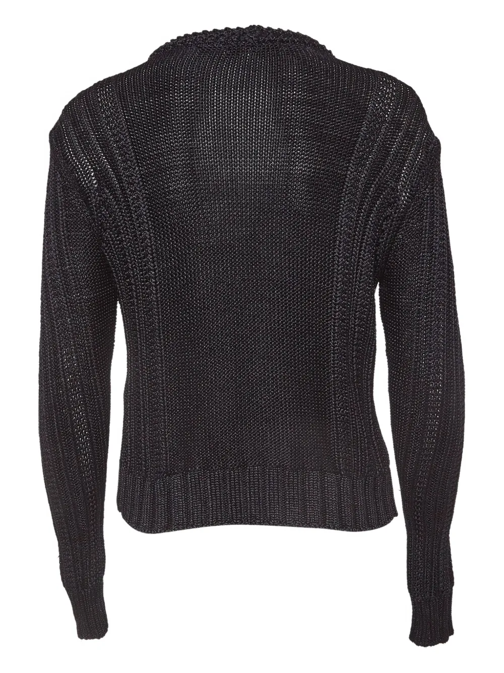 Pre-owned Maje  Cable-knit Top In Black