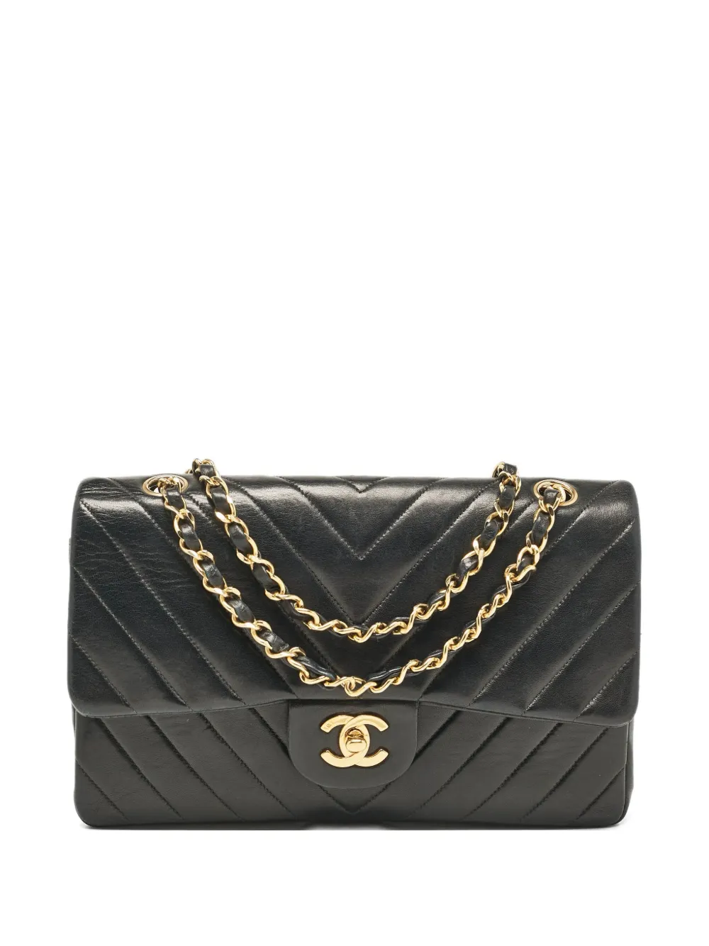 CHANEL Pre-Owned chevron-quilted leather shoulder bag | Black | Image 1
