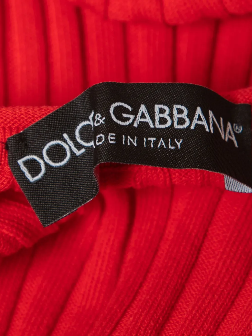 Pre-owned Dolce & Gabbana Ribbed Cotton-blend Top In Red