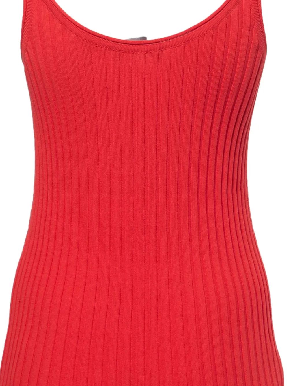 Pre-owned Dolce & Gabbana Ribbed Cotton-blend Top In Red