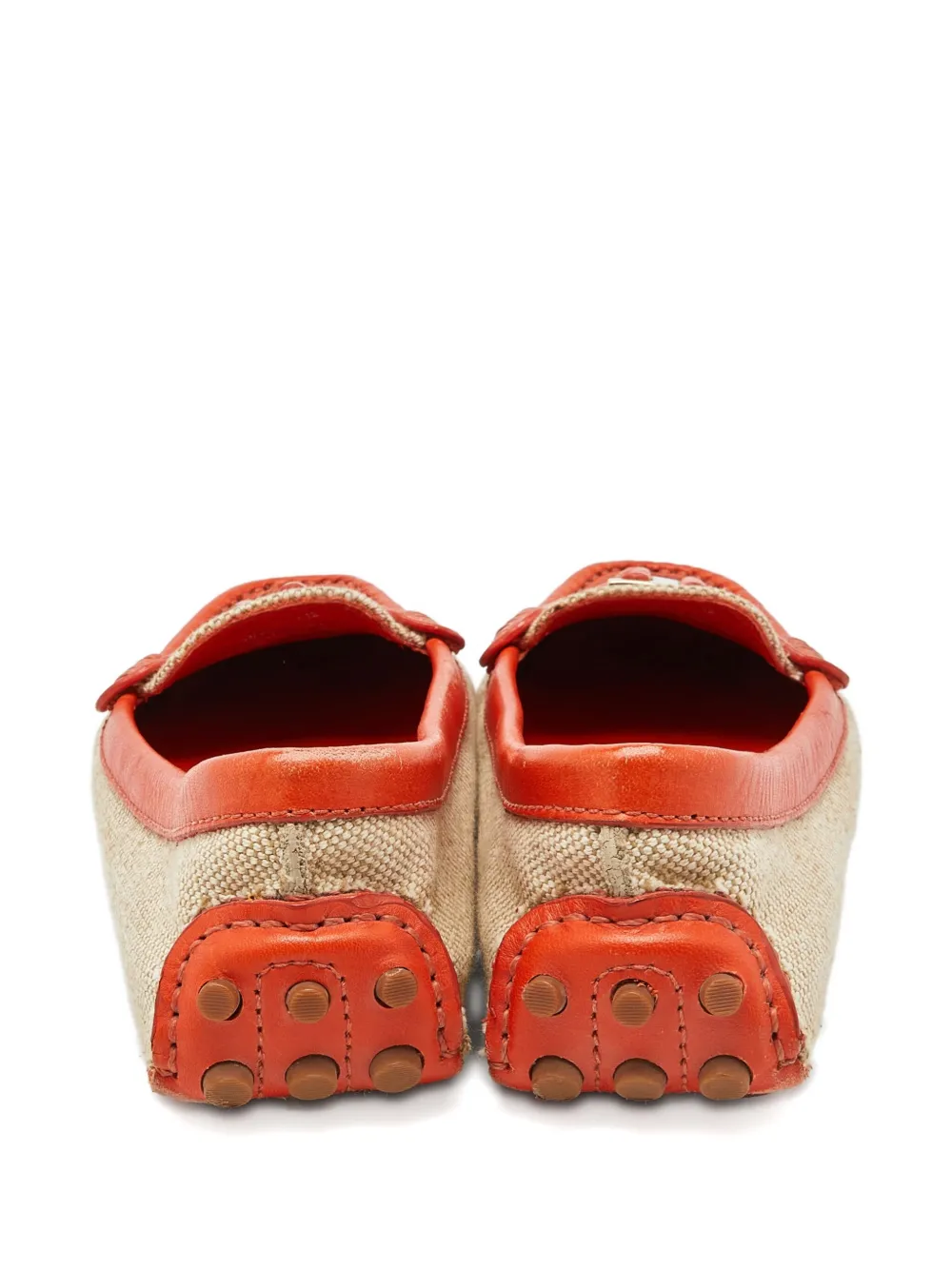 Pre-owned Tory Burch Leather-trim Canvas Loafers