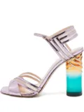 Nicholas Kirkwood metallic block-heel sandals - Purple
