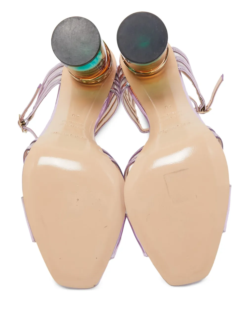 Pre-owned Nicholas Kirkwood Metallic Block-heel Sandals