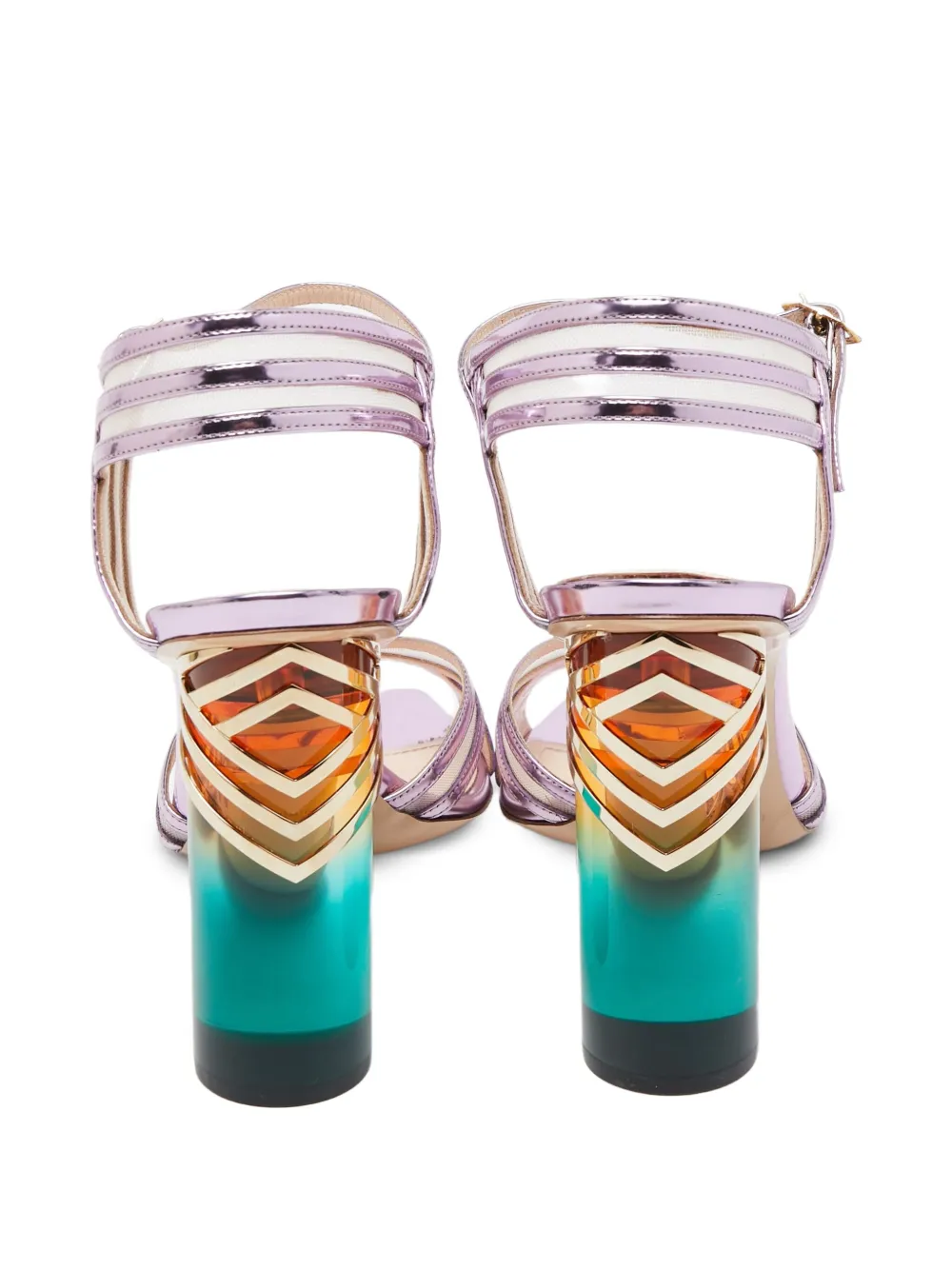 Pre-owned Nicholas Kirkwood Metallic Block-heel Sandals