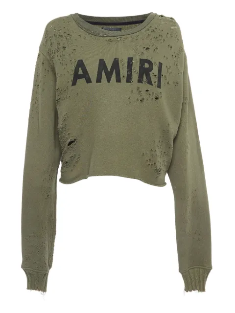 AMIRI pre-owned distressed logo-print sweatshirt