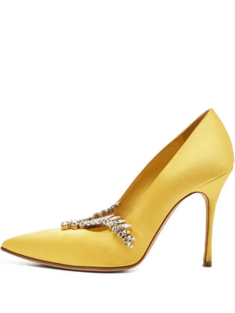 Manolo Blahnik pre-owned Nadira satin crystal-embellished stiletto pumps