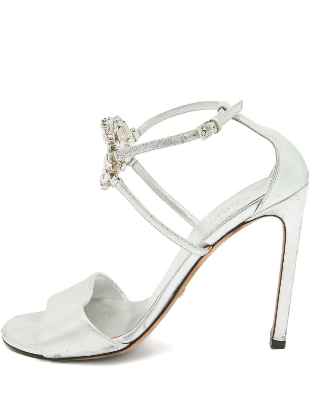 Pre-owned Gucci 110mm Crystal-embellished Sandals