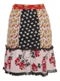 Alexander McQueen Pre-Owned floral-patchwork ruffled skirt - Red