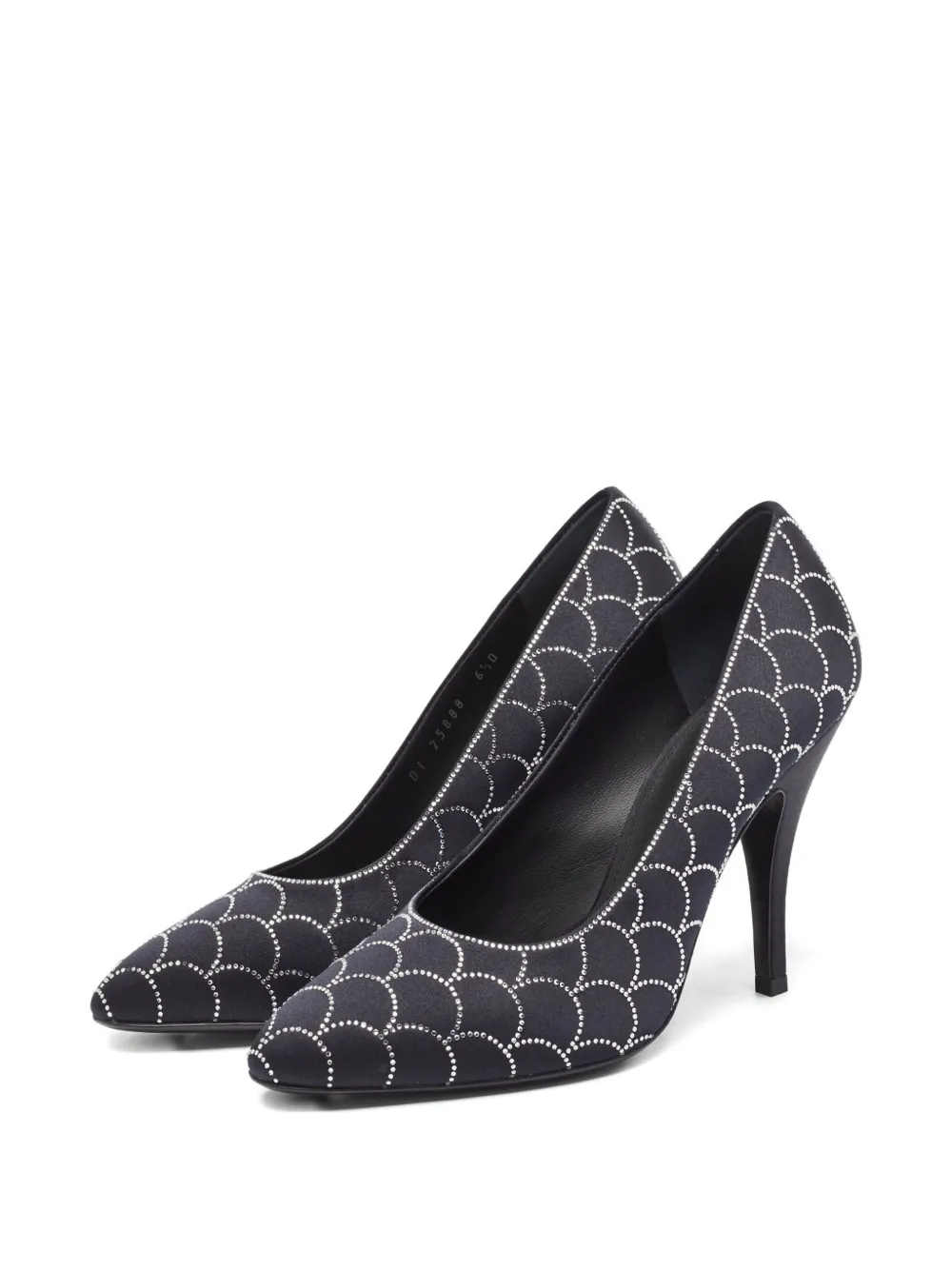 Ferragamo Pre-Owned 2024 105 mm pumps met stras en gewelfde afwerking - Zwart