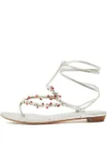 Sergio Rossi Vintage pearl-embellishment leather sandals - Grey