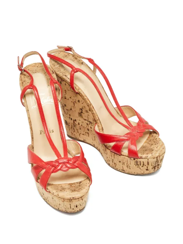 【正規品】ルブタン ウェッジサンダル CHRISTIAN LOUBOUTIN ウェッジサンダル スタッズ ブラック Christian