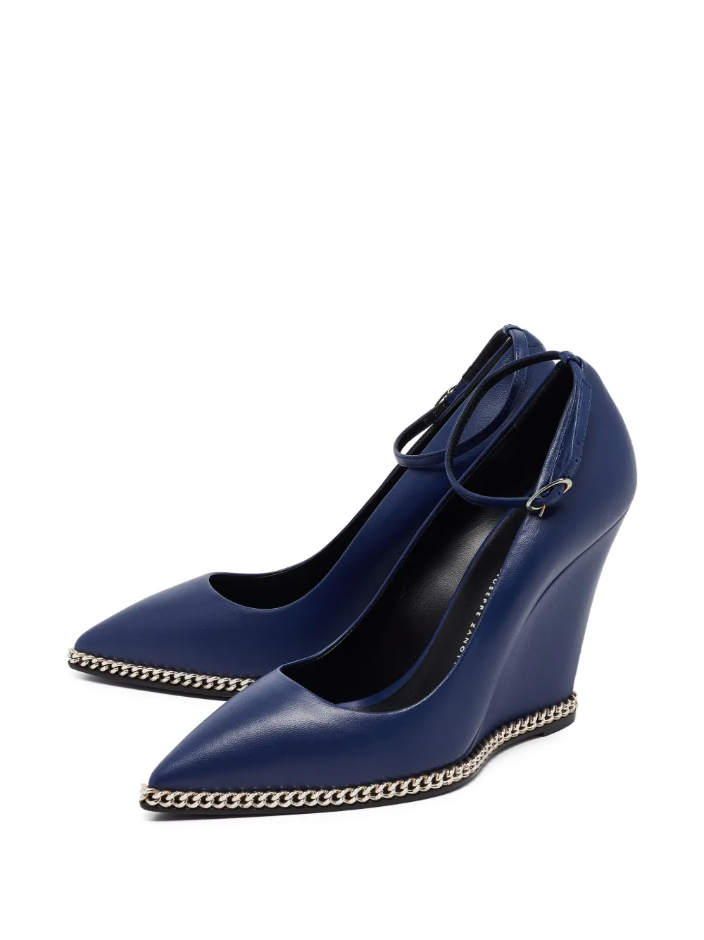 Giuseppe Zanotti Vintage 105 mm leren pumps met sleehak - Blauw