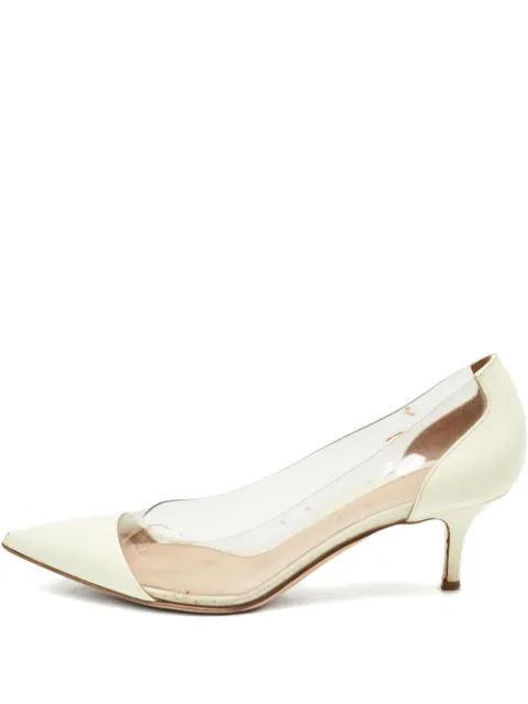 Gianvito Rossi patent leather clear-panel pumps
