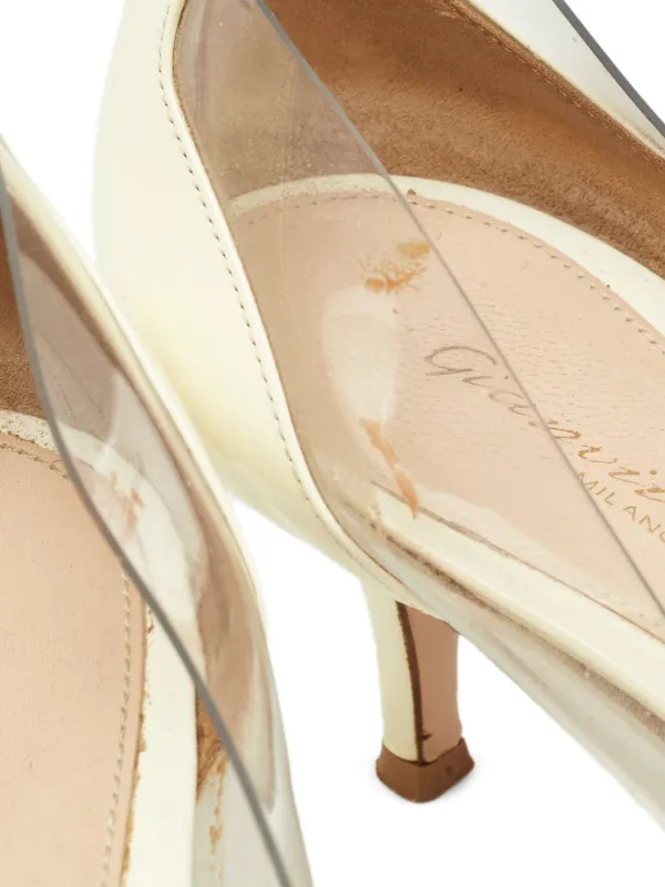 Gianvito Rossi エナメルレザークリアパネルパンプス | ニュートラル