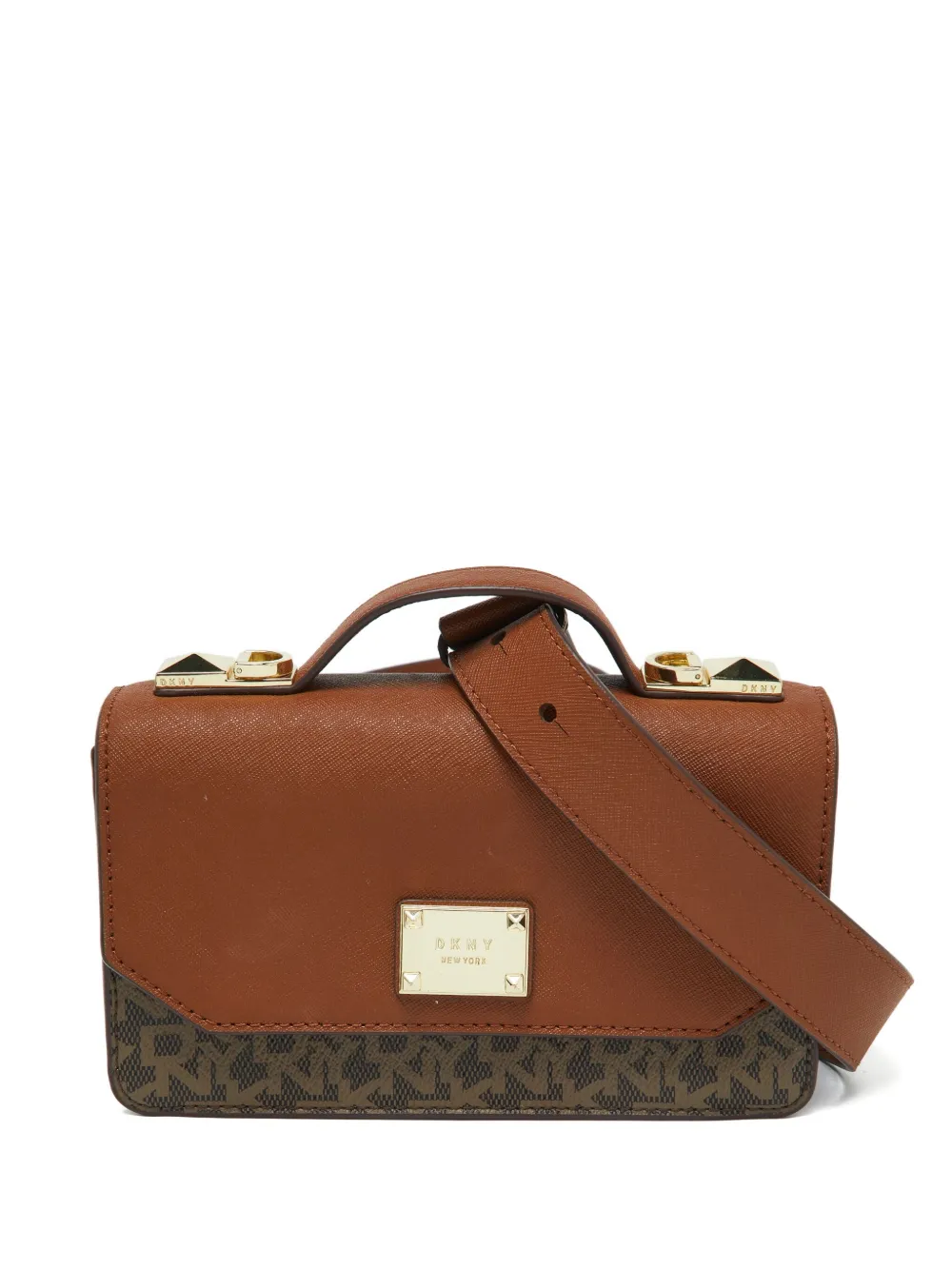 DKNY Vintage monogram-pattern crossbody bag - Brown