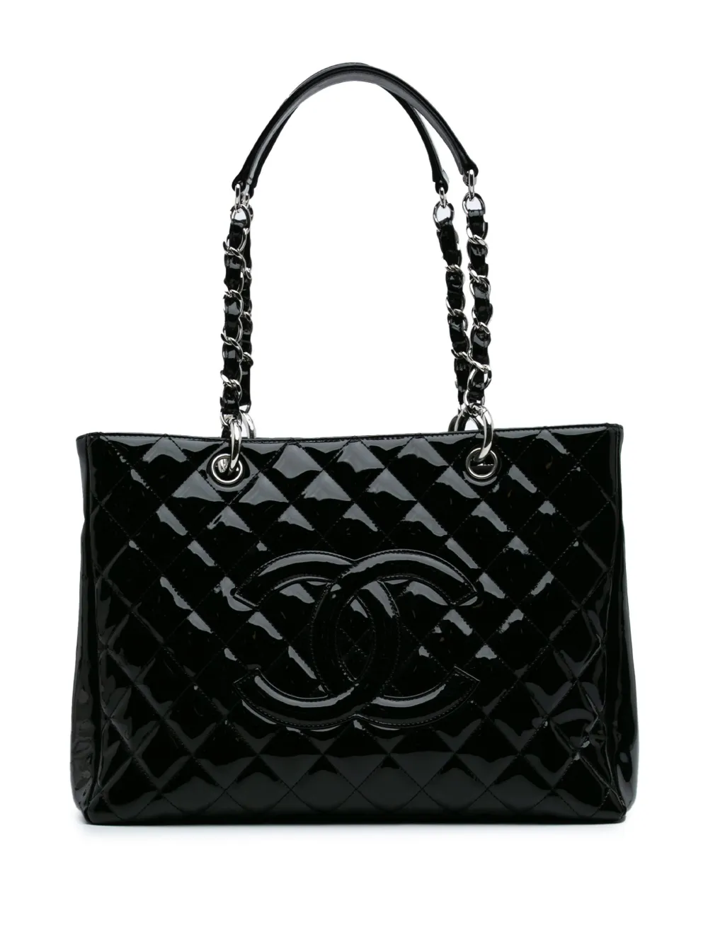 CHANEL Pre-Owned 2009-2010 Patent Grand Shopping tote bag | Black | Image 1