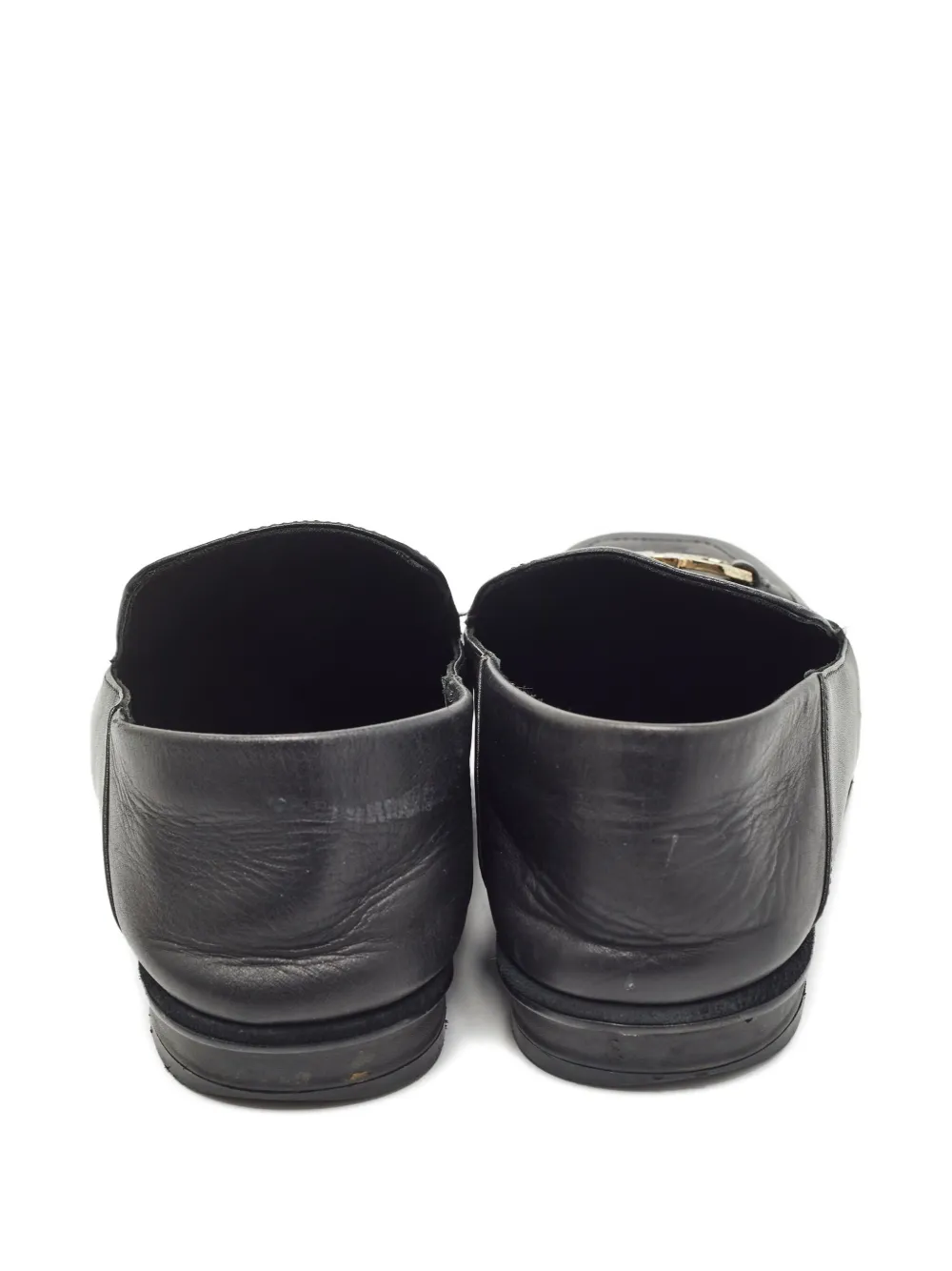 Pre-owned Ferragamo Leather Loafers In Black