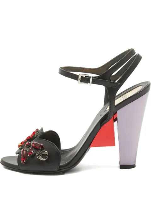 Fendi Pre-Owned sandalias con detalles de cristal y tacón de 110mm