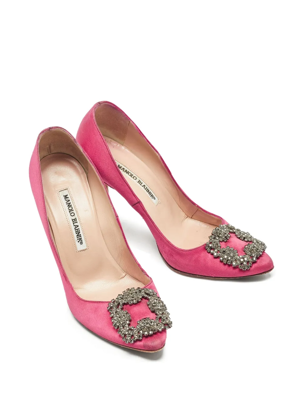 Manolo Blahnik escarpins Hangisi satinés 100 mm à talon aiguille pre-owned | Image 2