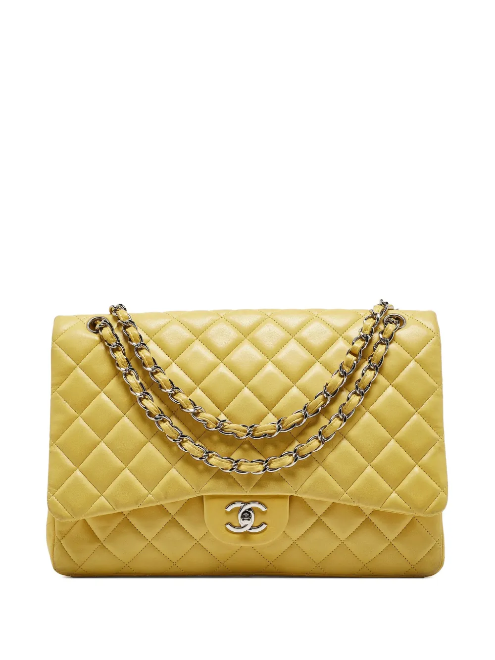 CHANEL Pre-Owned 2009-2010 クラシック フラップ ショルダーバッグ - イエロー CHANEL Pre-Owned 2009-2010 クラシック フラップ ショルダーバッグ - イエロー