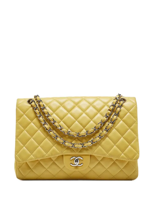 CHANEL Pre-Owned 2009-2010 Classic Flap Shoulder Bag | Yellow
